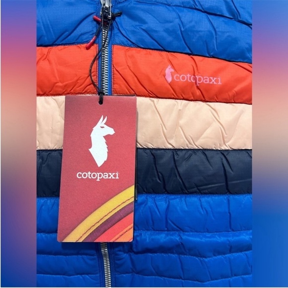 Cotopaxi Women’s XL Fuego Down Insulated Puff Vest Blue Atlantic Stripes NWT - Picture 5 of 14